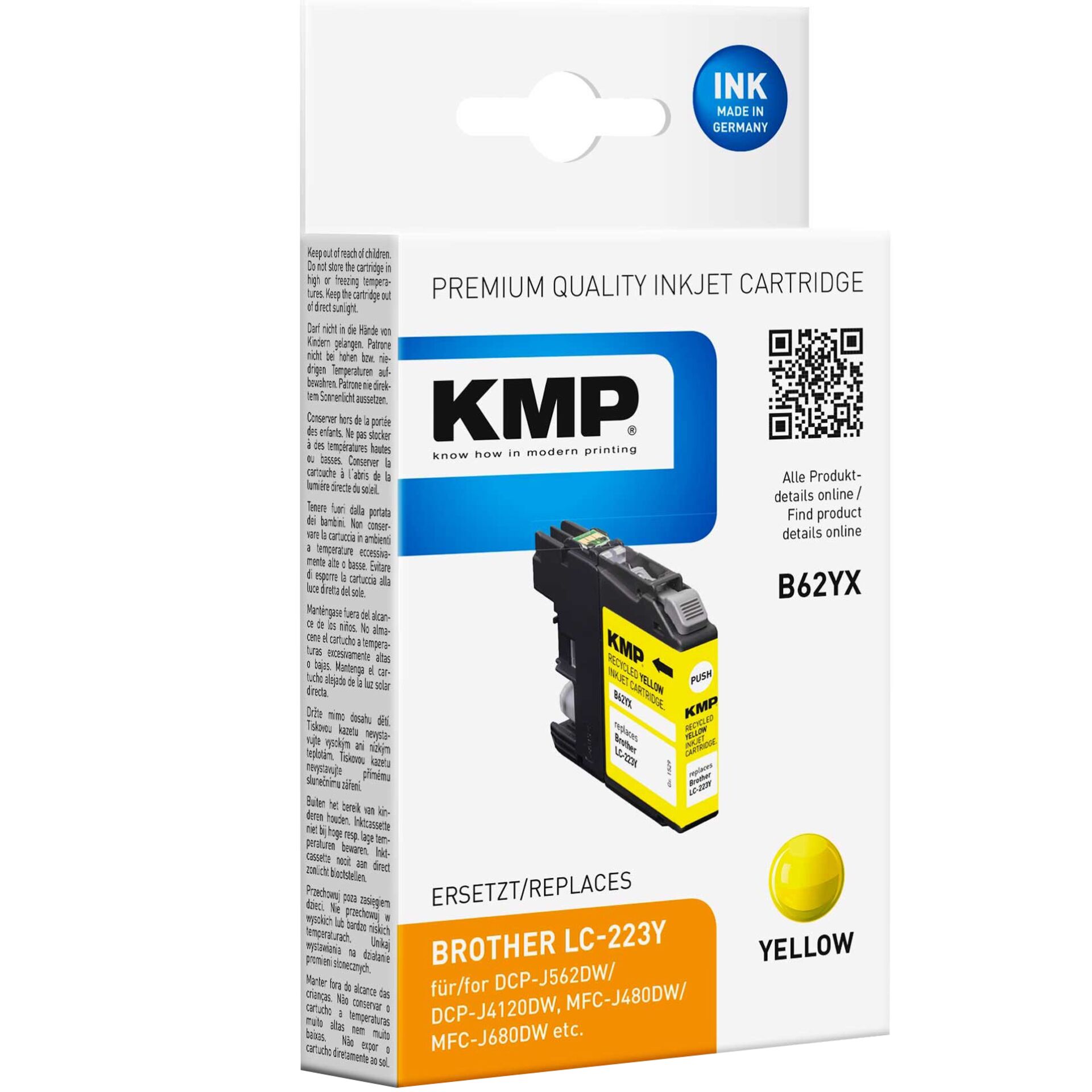 KMP B62YX Tintenpatrone yellow kompatibel mit Brother LC-223 Y