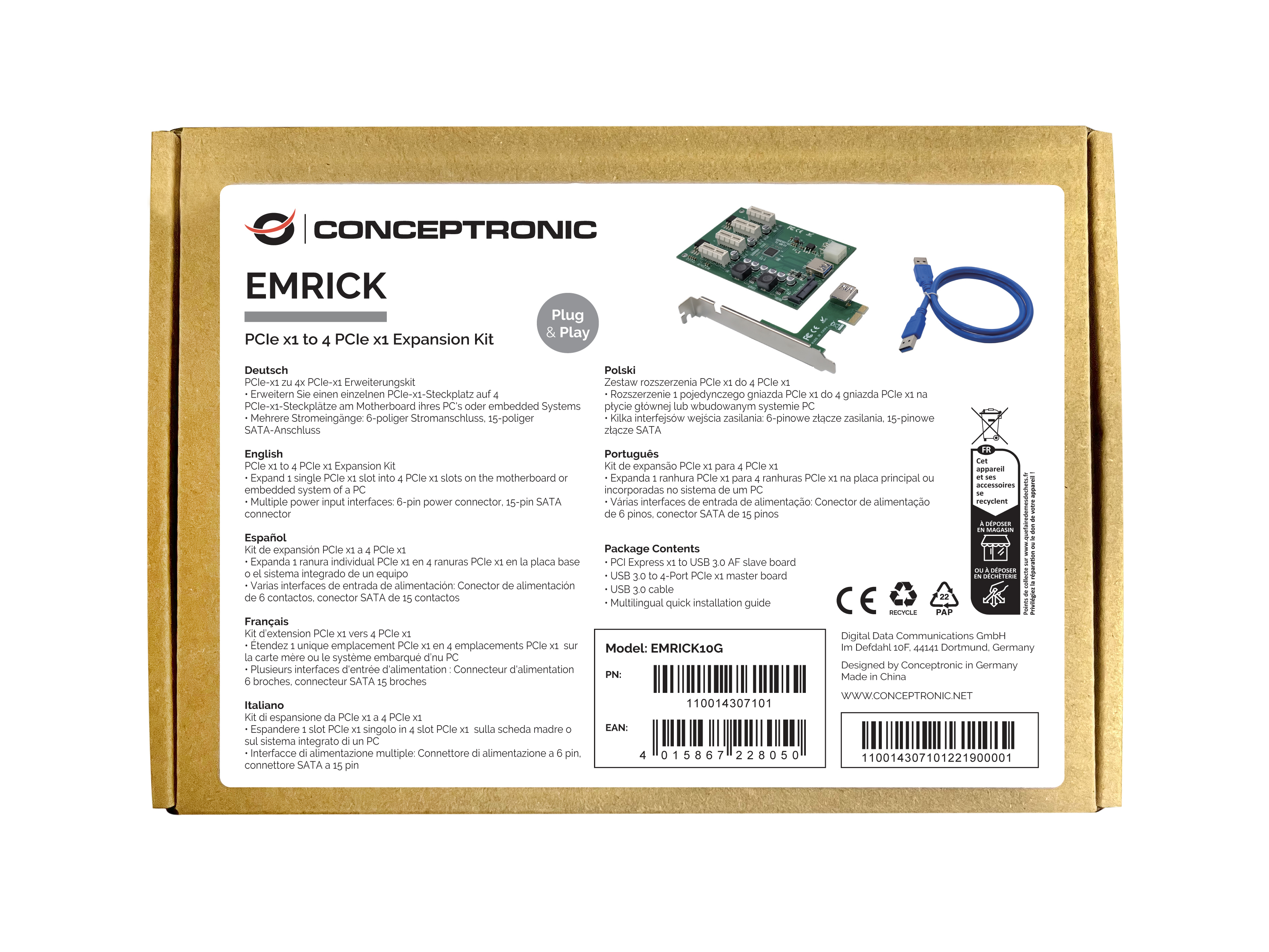 Conceptronic EMRICK10G PCIe zu 4x PCIe-x1 Erweiterung 99759264_0602554409