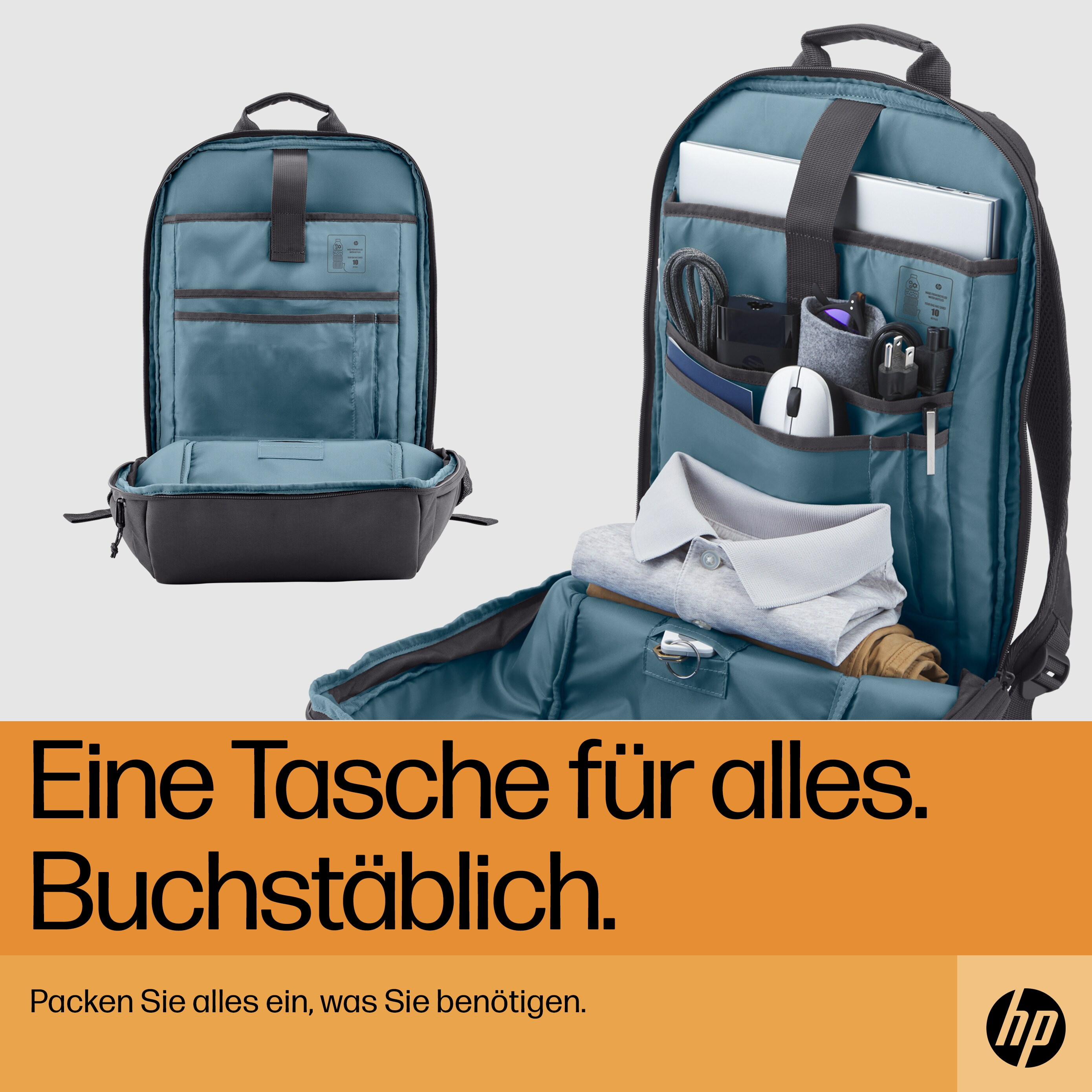 HP Travel 18 Liter 15,6 Zoll Laptop-Rucksack -Iron Grey- 101891216_0554324019