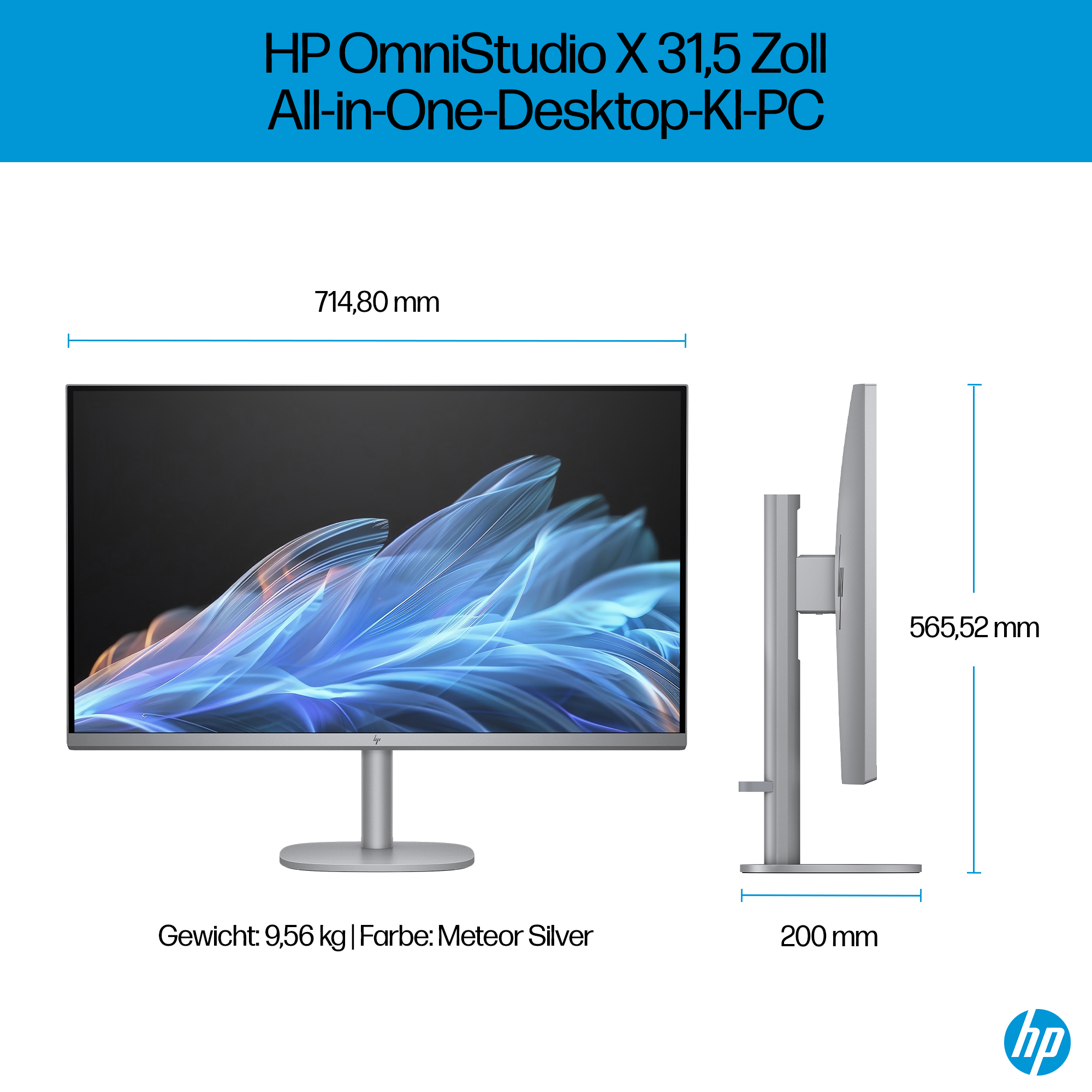 HP OmniStudio X32-c0670ng 80,01cm (31,5 ) Ultra 7 32GB 1TB – Ansicht 6