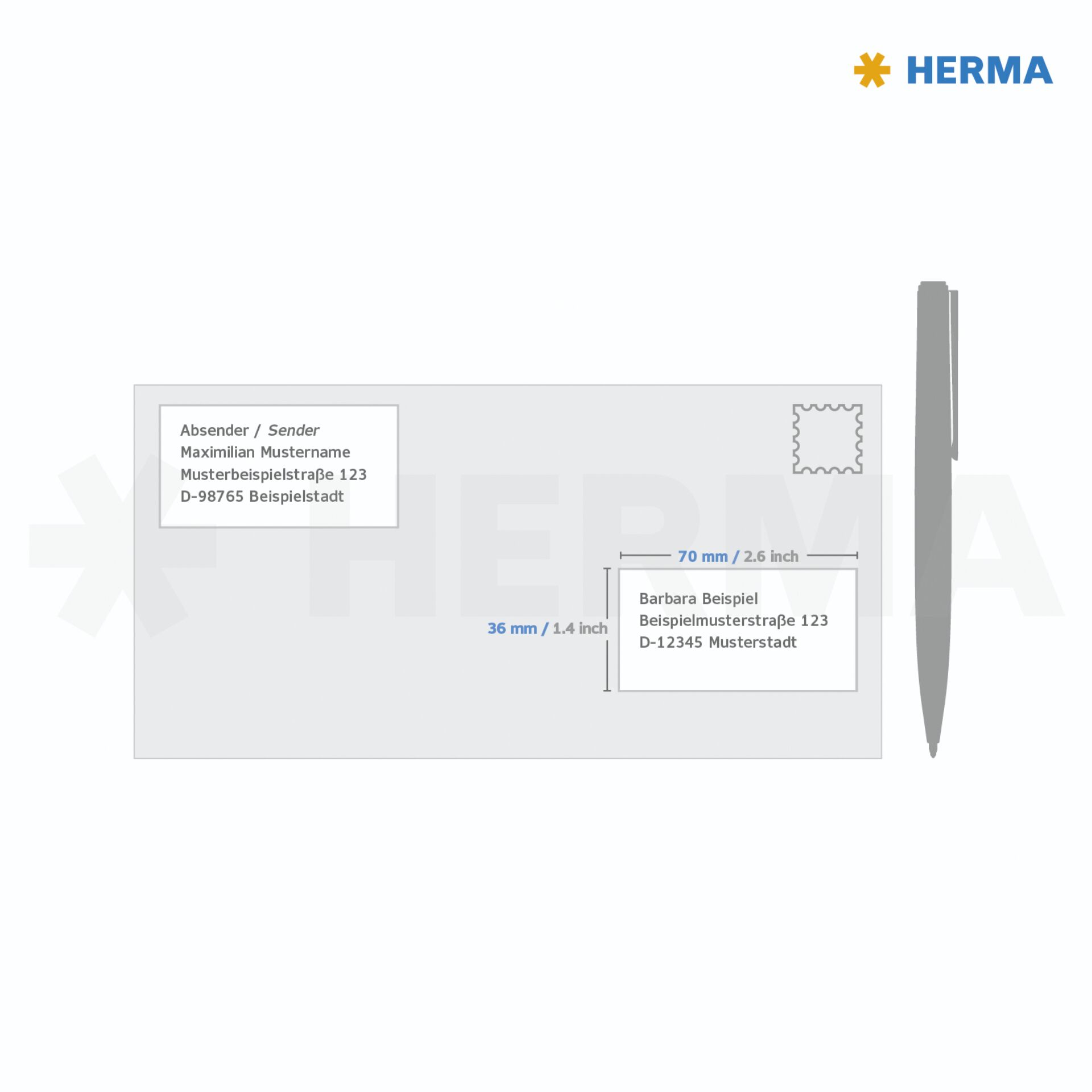 Herma Etiketten 70x36 weiß matt 10 Blatt DIN A4 240 Stück   8638 585662_02