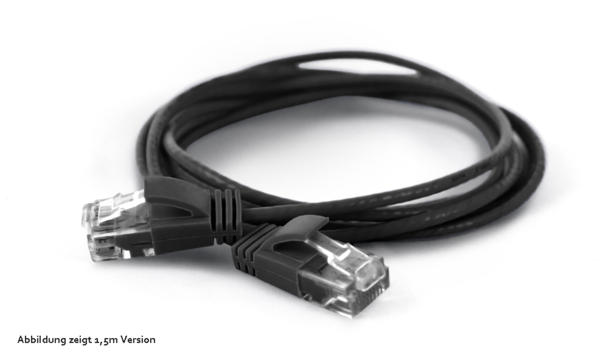 wantecWire Patchkabel CAT6A -rund 2,8mm- UTP schwarz 1,0m