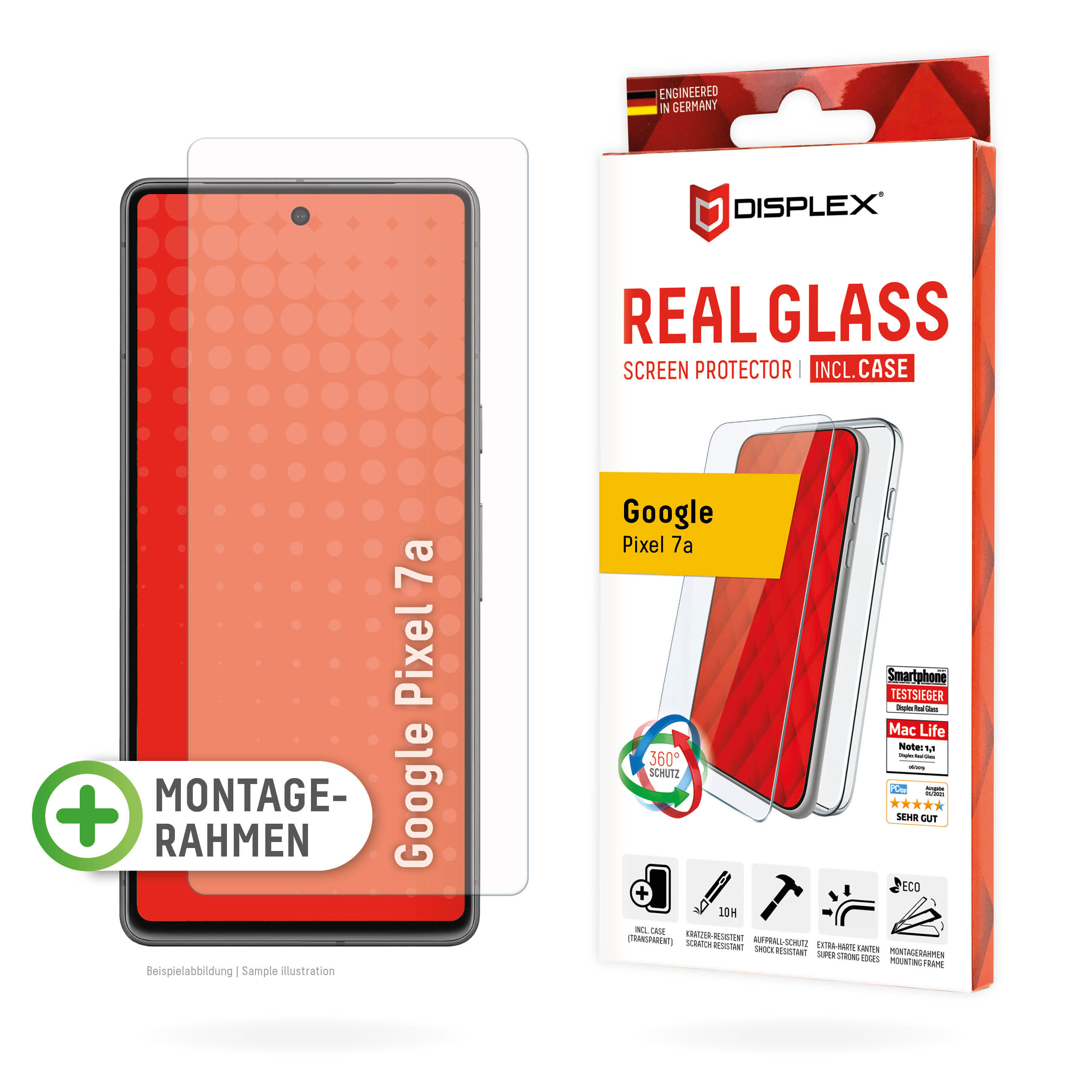 DISPLEX Real Glass + Case Google Pixel 7a c114efa1da65e2ce1c543ec2164fbf88