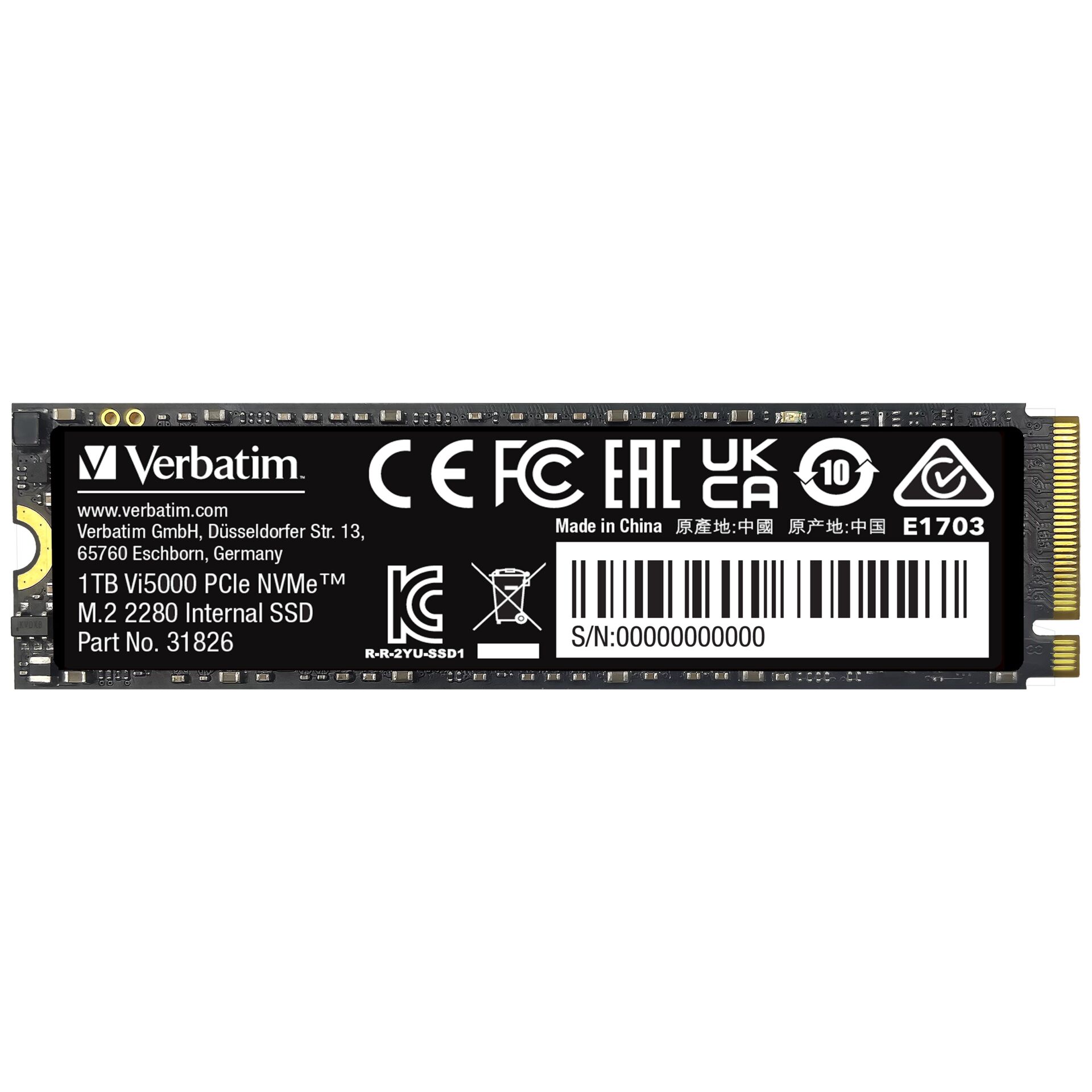 Verbatim Vi5000 M.2 SSD      1TB PCIe4 NVMe                 31826 828718_03