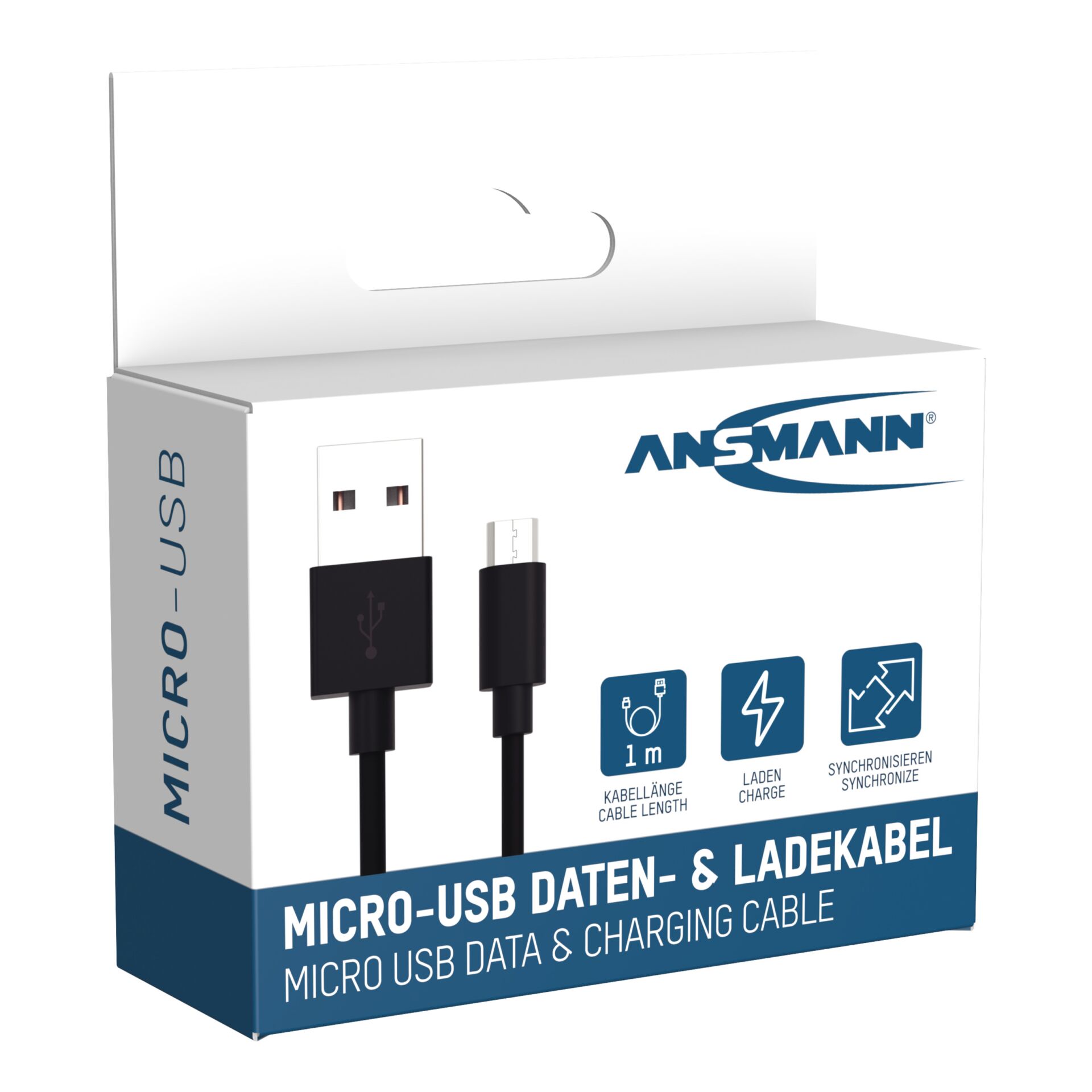 Ansmann Daten und Ladekabel USB zu Micro-USB 100cm