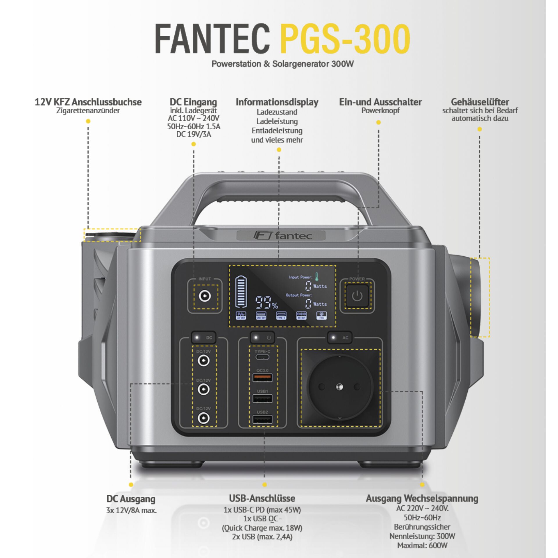 Fantec PGS-300 Powerstation & Solargenerator