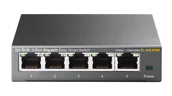 TP-LINK TL-SG105E L2 Gigabit Ethernet (10/100/1000) Schwarz – Ansicht 1