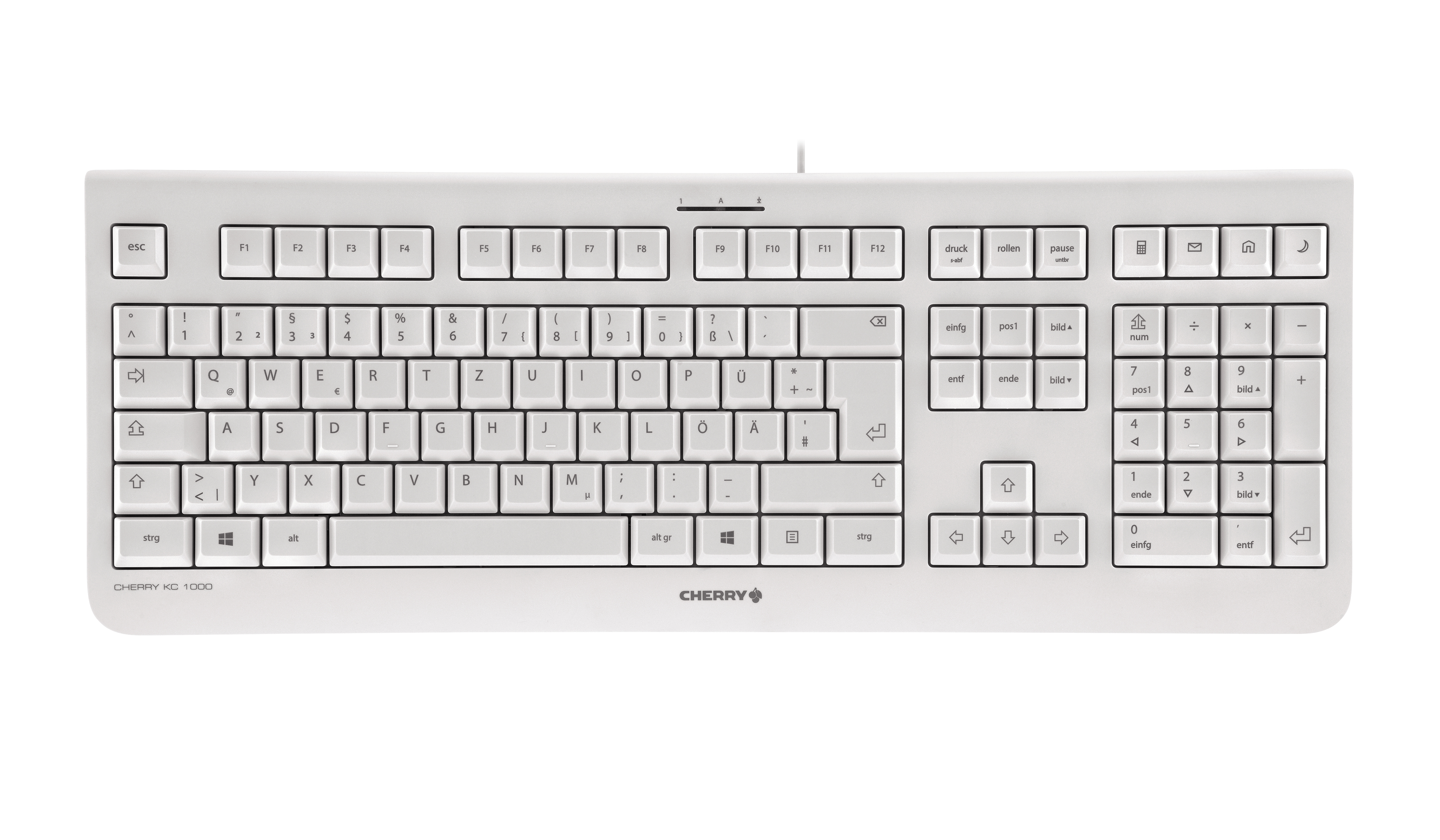 CHERRY KC 1000 Tastatur USB QWERTZ Deutsch Grau