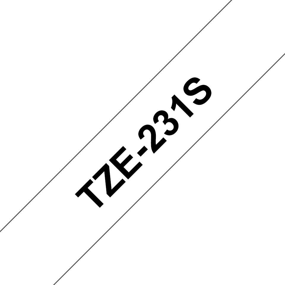 Schriftband TZe-231S (lam.) Schwarz auf Weiß 12 mm x 4 m – Ansicht 1