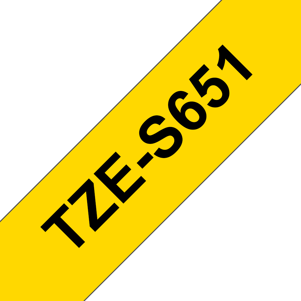Schriftband TZe-S651 (extra st.) Schwarz auf Gelb 24 mm x 8 m – Ansicht 1