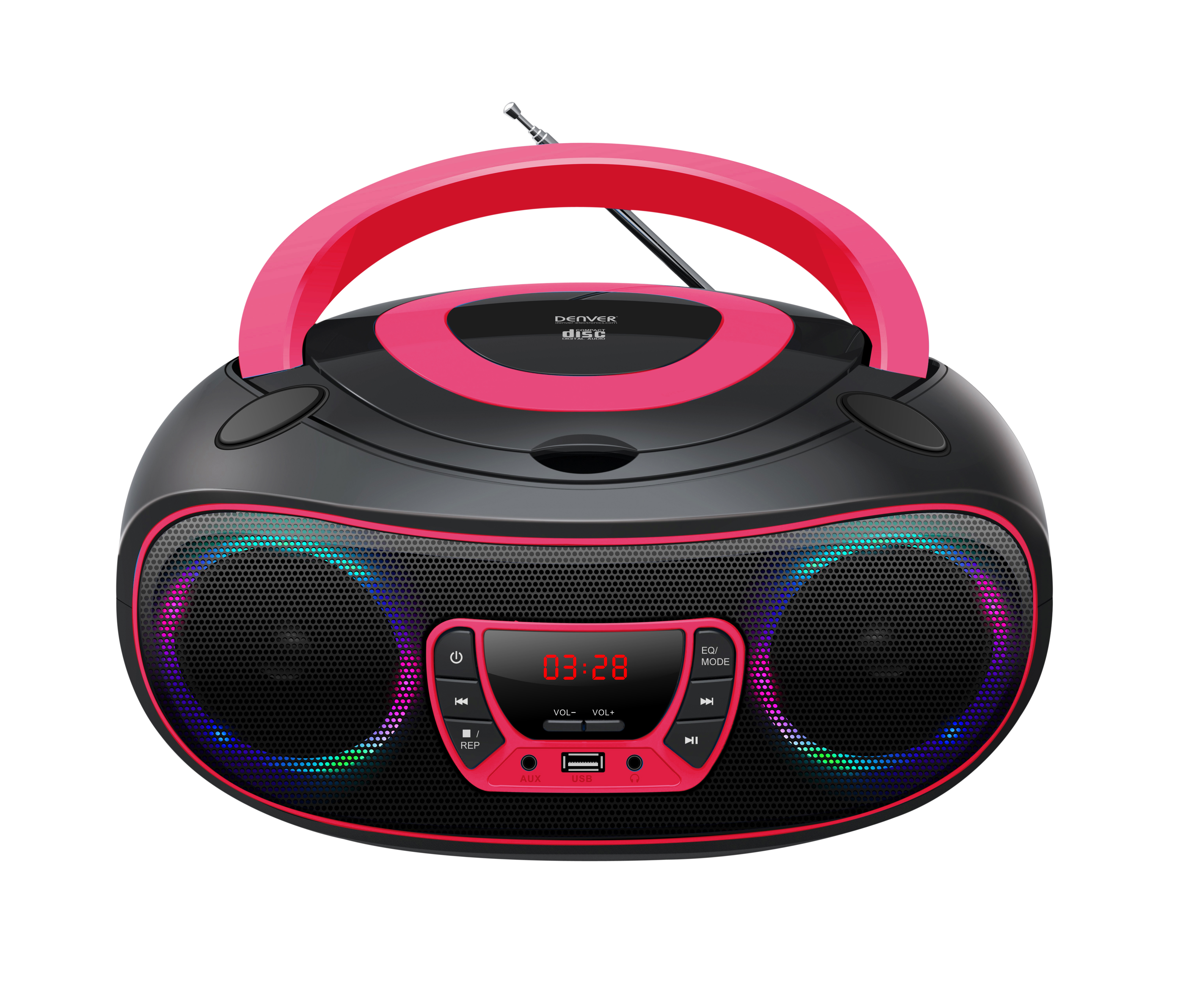 Denver TCL-212BT PINK CD-Player Tragbarer CD-Player Schwarz, Pink