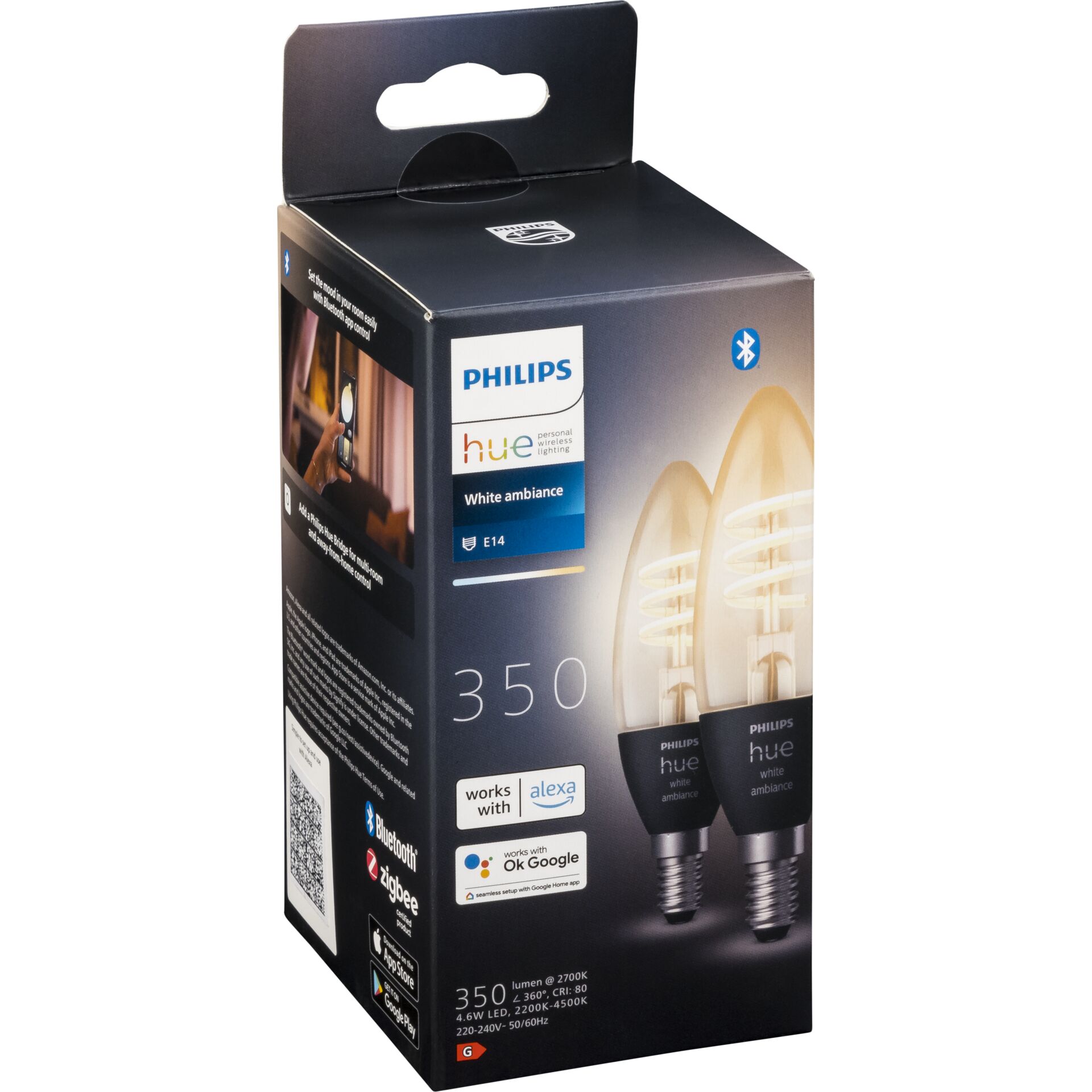 Philips Hue LED Kerze E14 White Ambiance 4,9W 2er Set 773236_01
