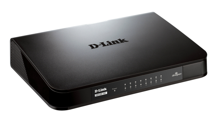 D-Link GO-SW-16G Unmanaged network switch L2 Gigabit Ethernet (10/100/1000) Schwarz