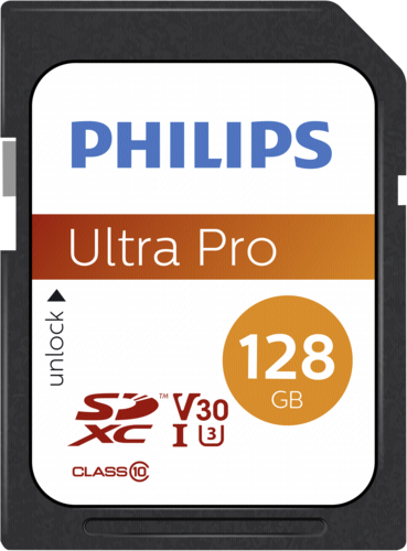 Philips SDXC Card          128GB Class 10 UHS-I U3 V30 A1