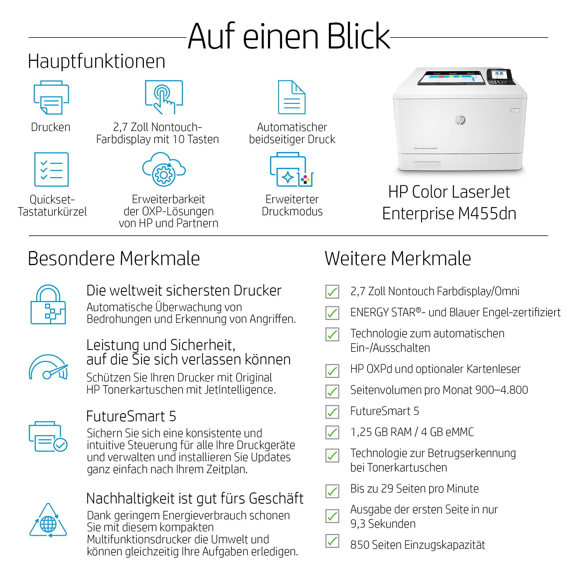 HP Color LaserJet Enterprise M455dn Farblaserdrucker e10ee266f7ce9d7420e5ac8e47a402b8