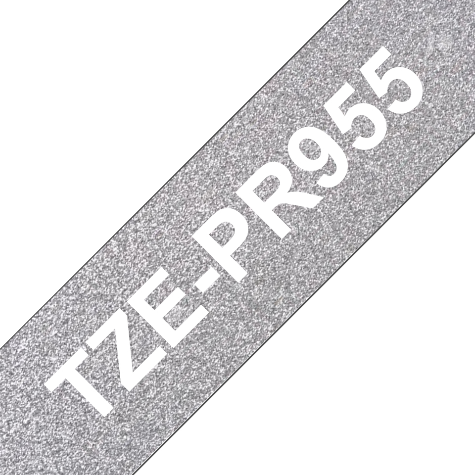 Brother TZe-PR955 Etiketten erstellendes Band Weiß auf Silber