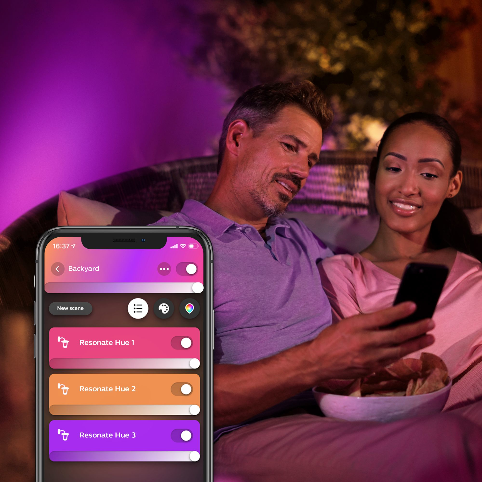Philips Hue White and Color ambiance Resonate Outdoor Wandleuchte