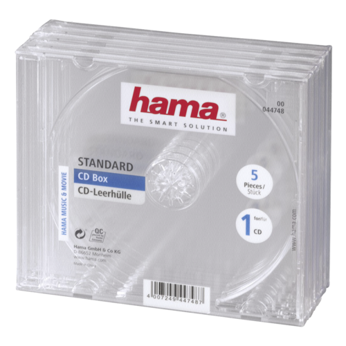 1x5 Hama CD-Box transparent