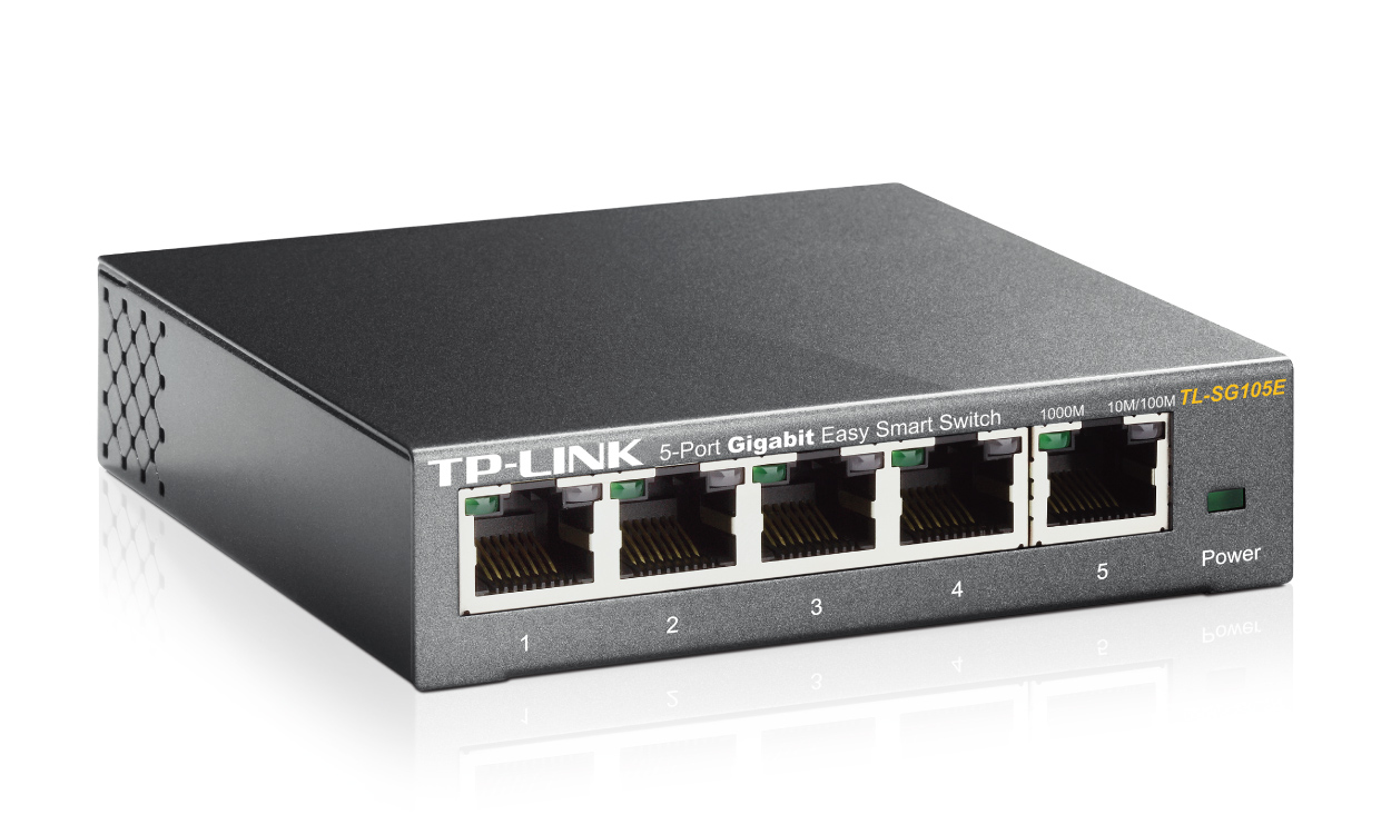 TP-LINK TL-SG105E L2 Gigabit Ethernet (10/100/1000) Schwarz – Ansicht 3