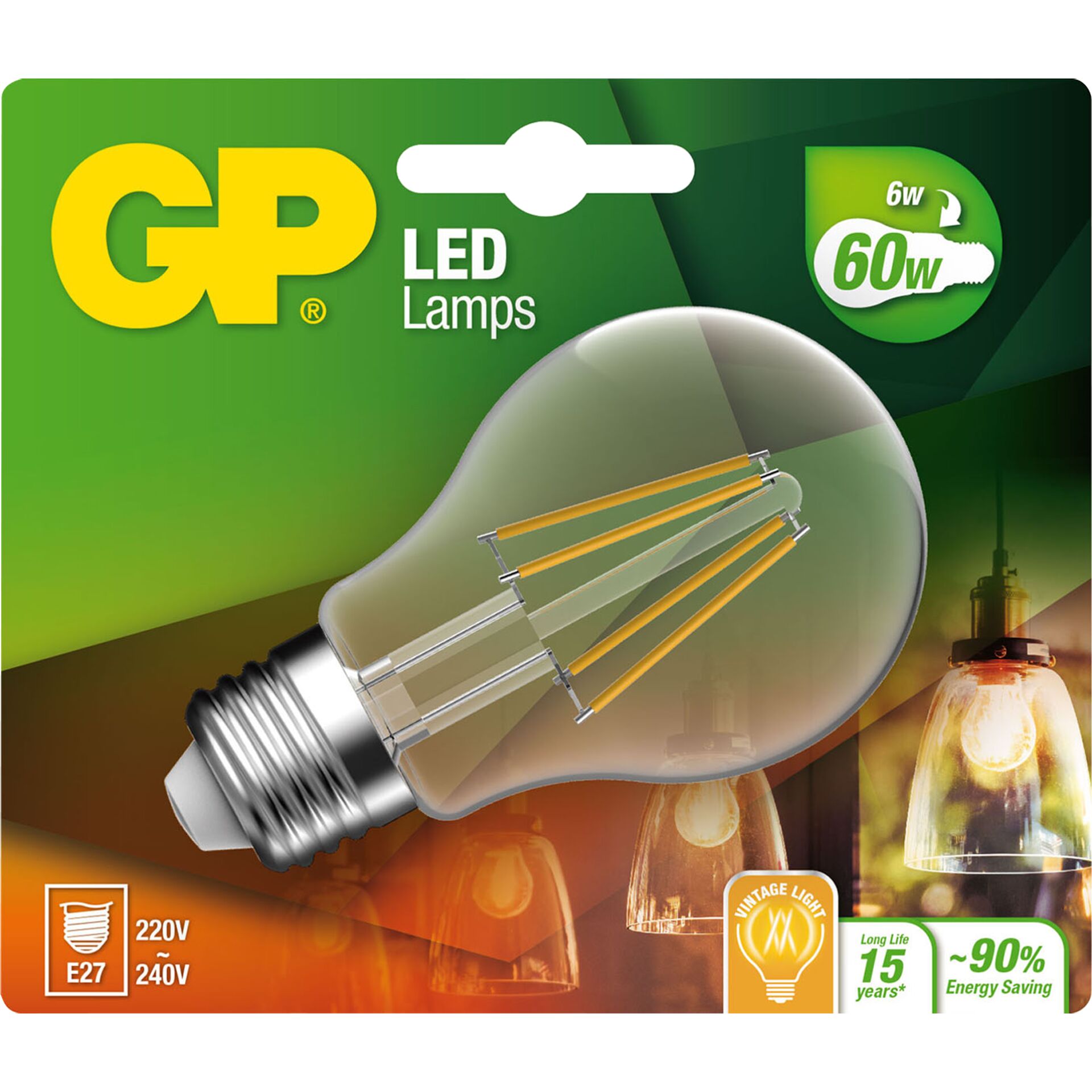 GP Lighting Filament Classic E27 6W (60W) 806 lm        GP 078234 255383_00