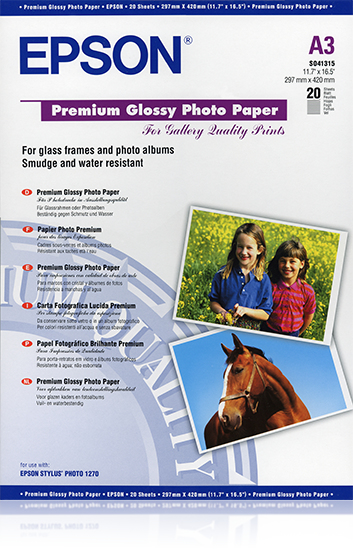Epson Fotopapier Premium glänzend C13S041315 -A3-20 Blatt- 20649_8036175590