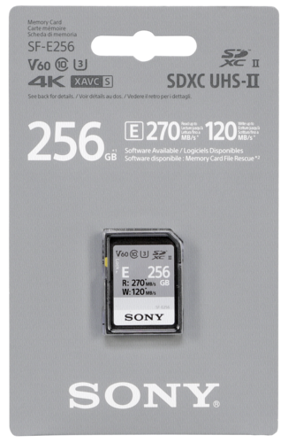 Sony SDXC E series         256GB UHS-II Class 10 U3 V60