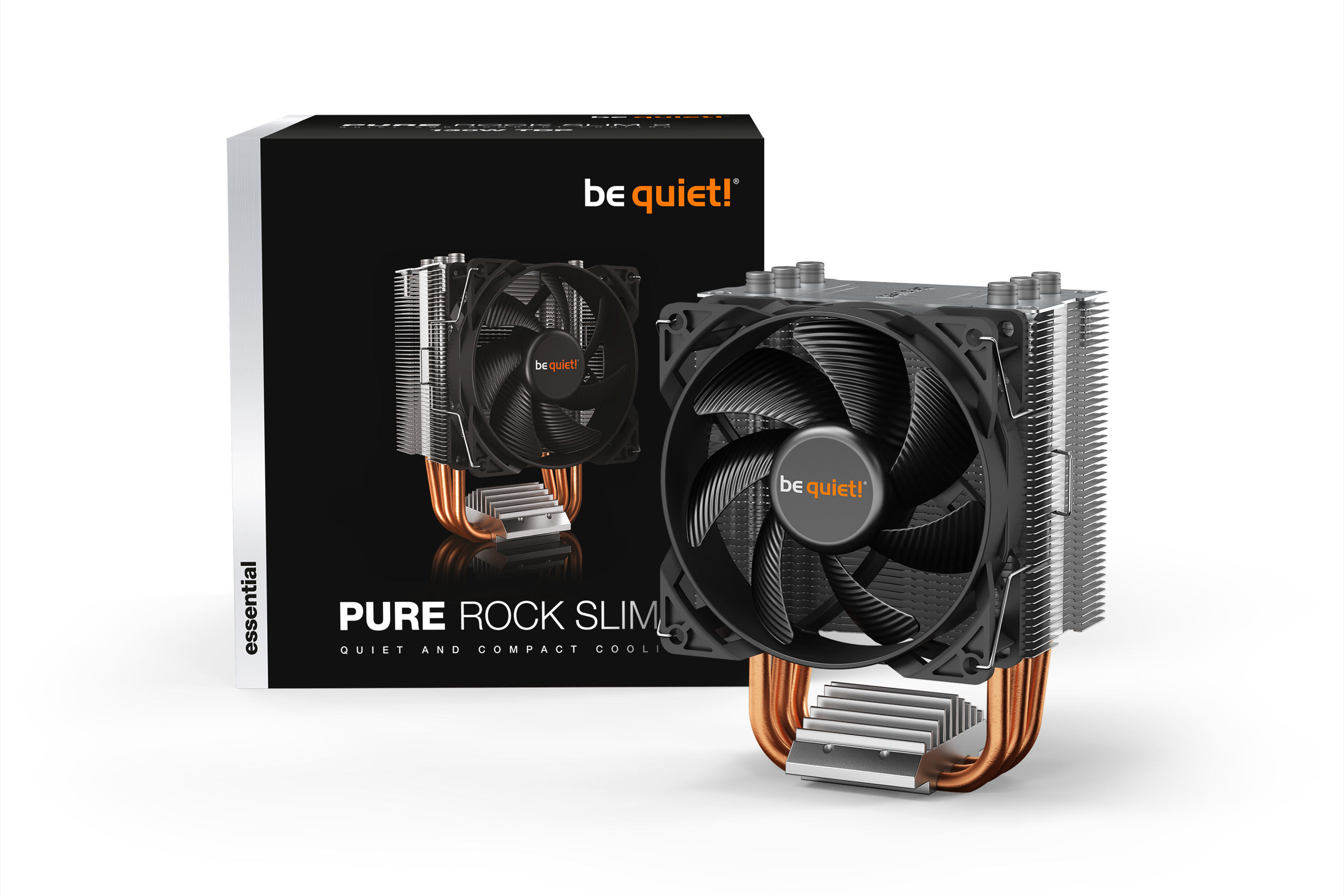 be quiet! PURE ROCK SLIM 2 Prozessor Kühler 9,2 cm Silber 1 Stück(e)