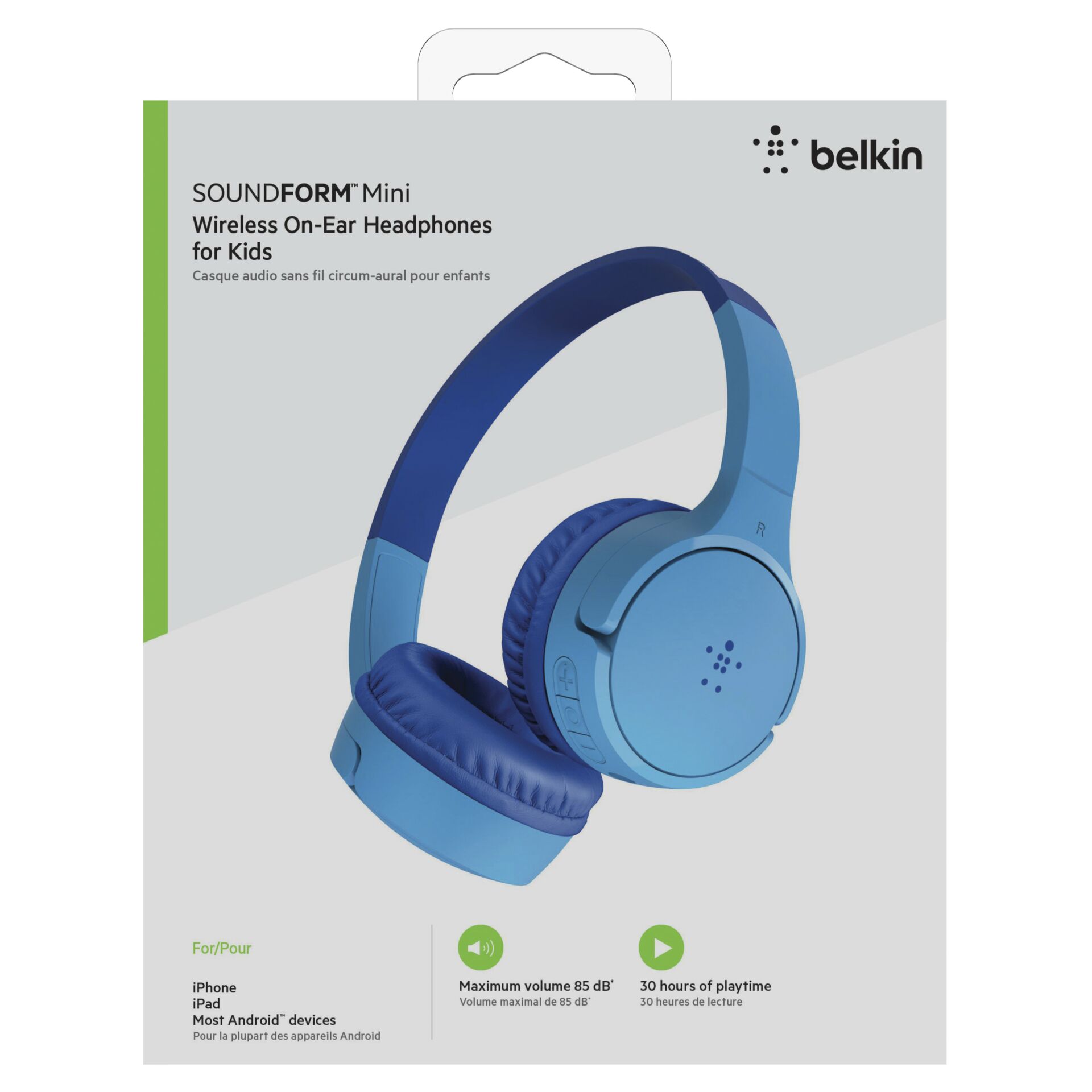 Belkin Soundform Mini-On-Ear Kinder Kopfhörer blau AUD002btBL