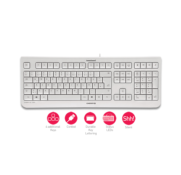 CHERRY KC 1000 Tastatur USB QWERTZ Deutsch Grau