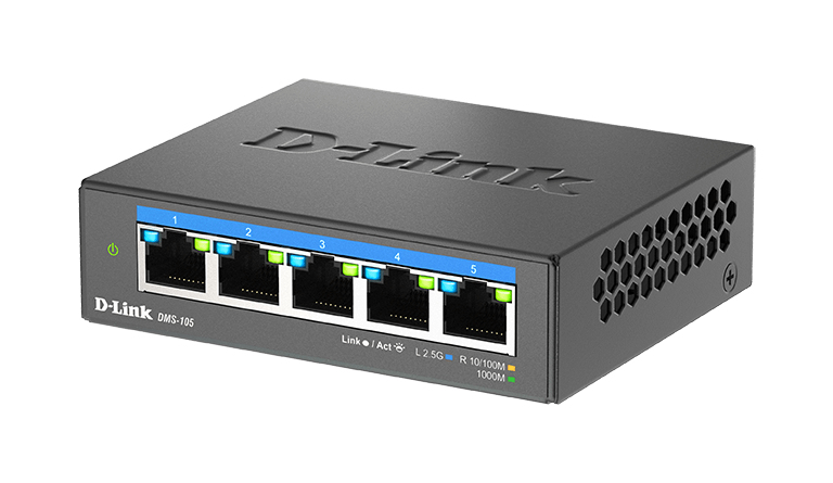 D-Link DMS-105 5-Port Multi-Gigabit Unmanaged Switch – Ansicht 4