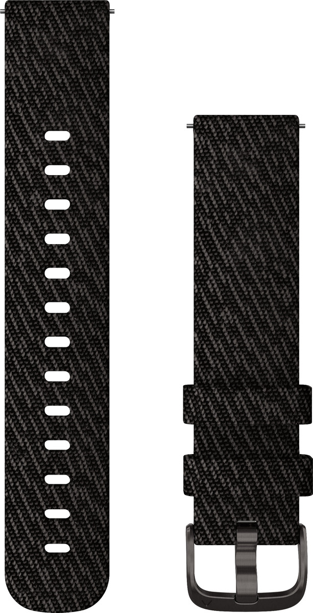 Garmin Ersatzarmband 20mm Nylon Schwarz/Schiefergrau Schnalle