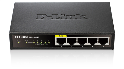 D-Link DES-1005P Unmanaged network switch Energie Über Ethernet (PoE) Unterstützung Schwarz Netzwerk-Switch