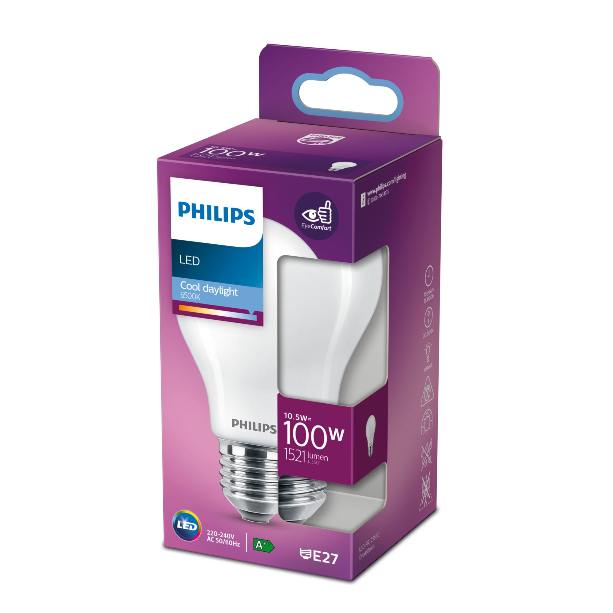 Philips LED Lampe 100W E27 Tageslichtweiß 1521lm matt 1er P 80892238_3656513320