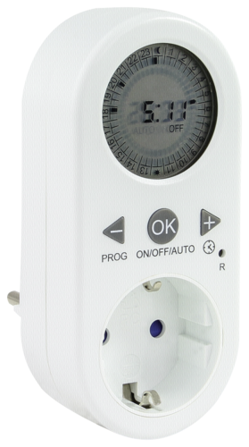 REV Zeitschaltuhr digital mit LCD-Anzeige weiss