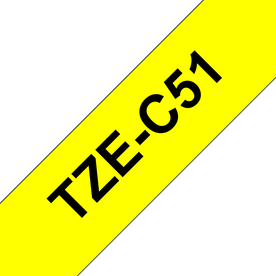 Schriftband TZe-C51 (lam.) Schwarz auf Signalgelb 24 mm x 5 m – Ansicht 1
