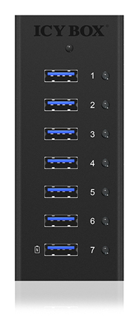 RaidSonic ICY BOX IB-AC618 7-Port USB 3.0 Hub Aluminium – Ansicht 4