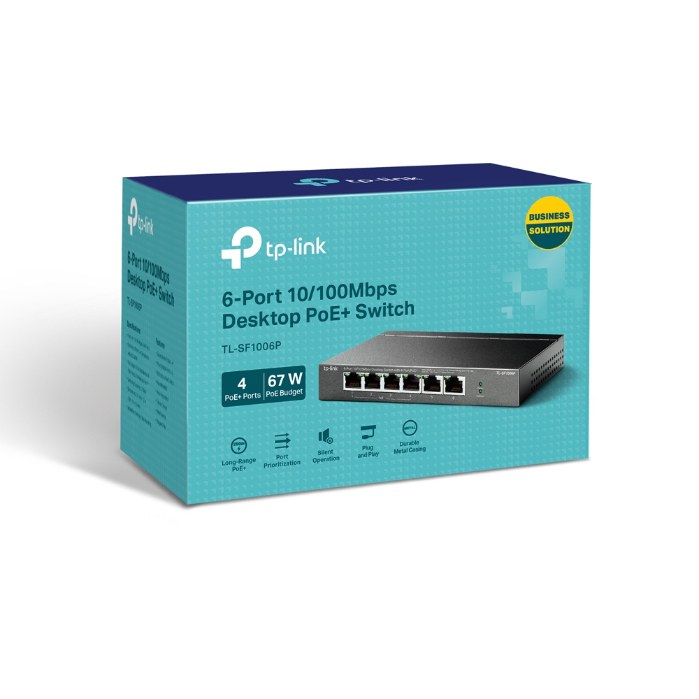 TP-Link TL-SF1006P 6-Port 10/100Mbps -4x PoE+ Switch- 67b602529f7f35705be4c21b3802b776