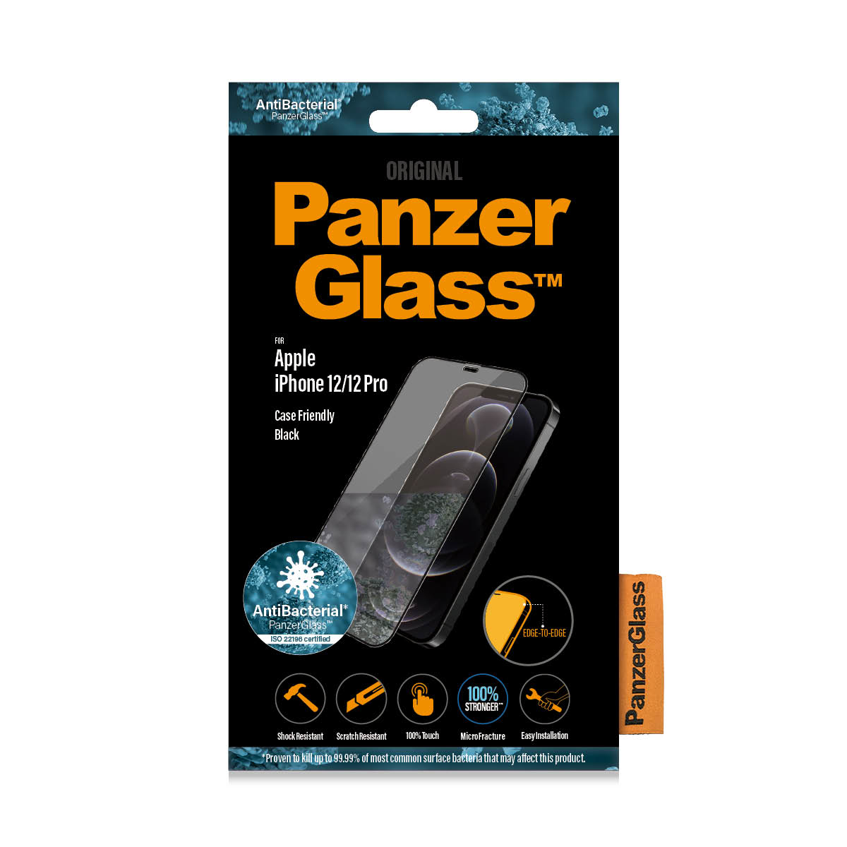 PanzerGlass E2E iPhone 12/ 12 Pro Case Friendly, Antibakteriel 80266770_5423870426