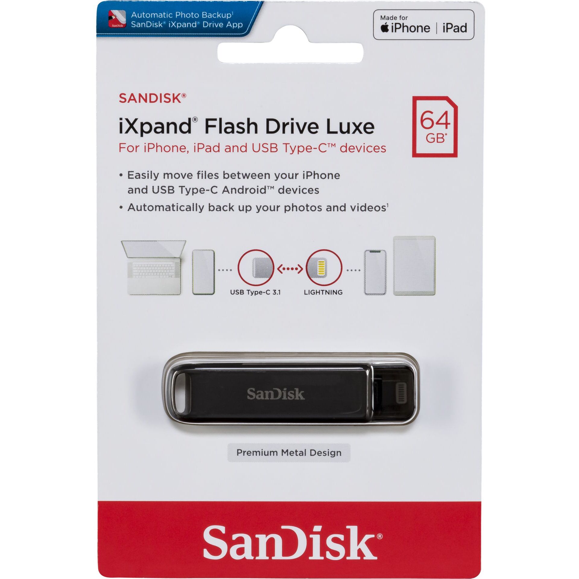 SanDisk iXpand Flash Drive Luxe 64GB TypC/Lig.SDIX70N-064G-GN6NN