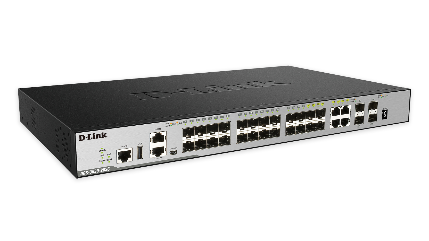 D-Link DGS-3630-28SC/SI/E 8-Port Layer 3 Fiber Gigabit Stack – Ansicht 1