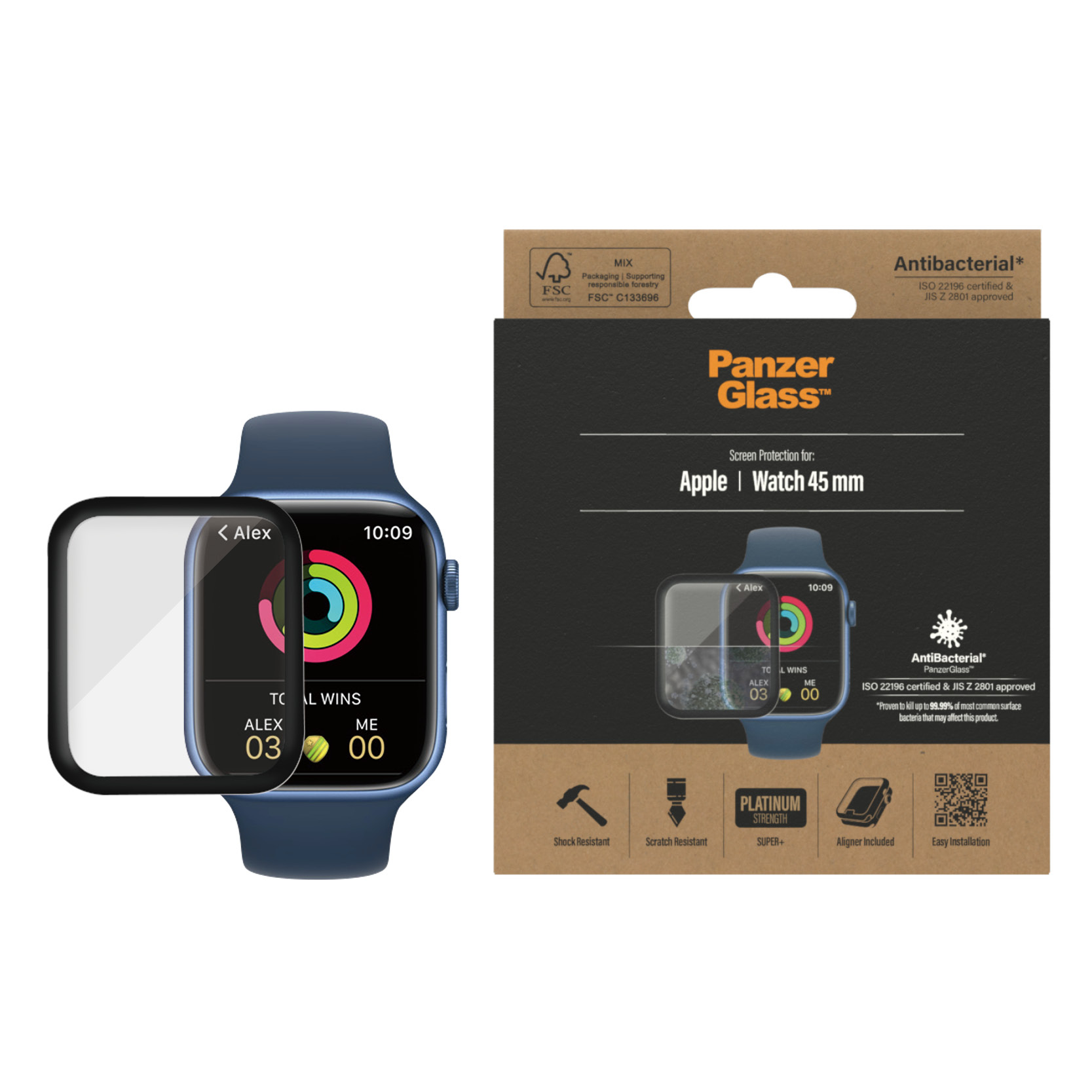 PanzerGlass Apple Watch Series 8, 7 45mm | SP Glass 1b20f214b115ee55c0cf49cf17450d5d