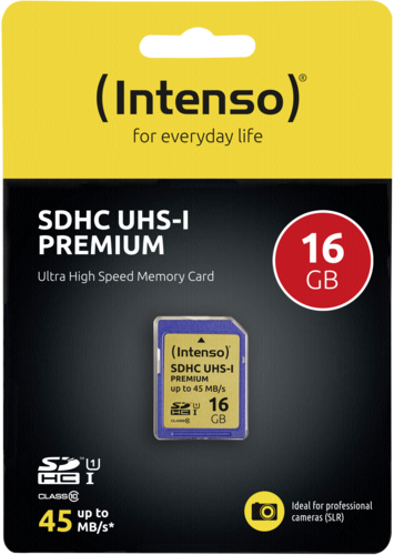 Intenso SDHC Card           16GB Class 10 UHS-I Premium