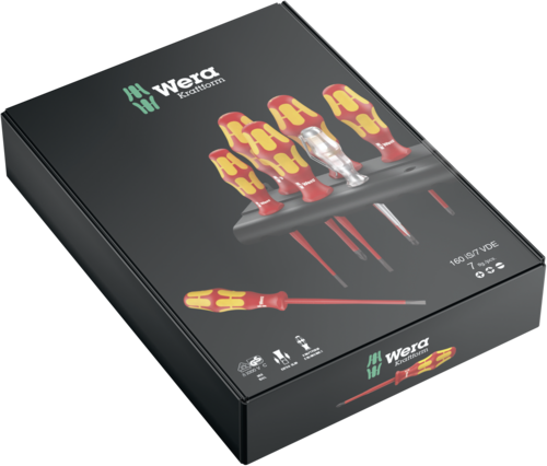 WERA 160 iS/7 Rack Kraftform Plus Schraubendrehersatz