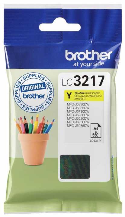 Brother Tintenpatrone LC-3217Y Gelb (ca. 550 Seiten)