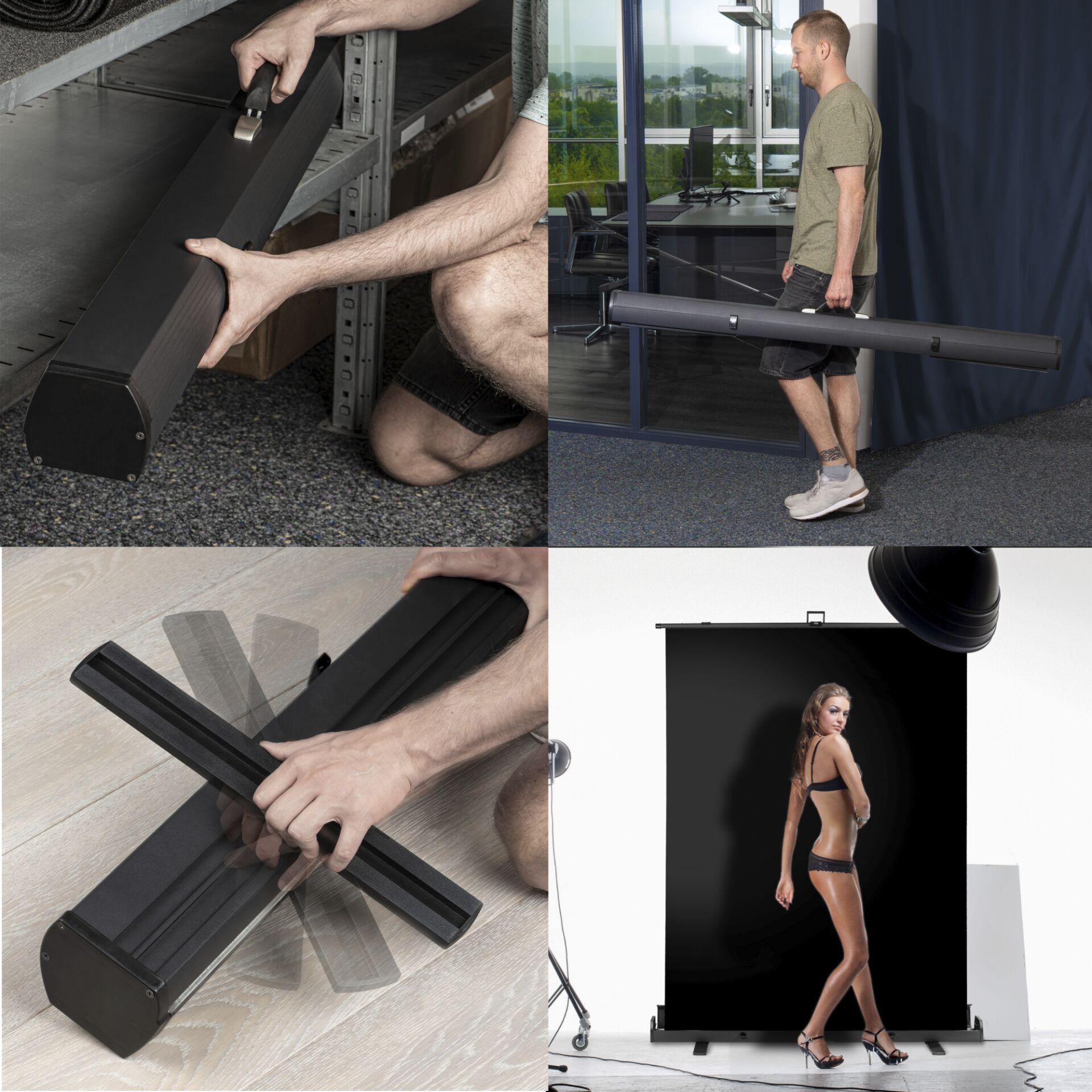 walimex pro Roll-up Panel Hintergrund 210x220cm schwarz