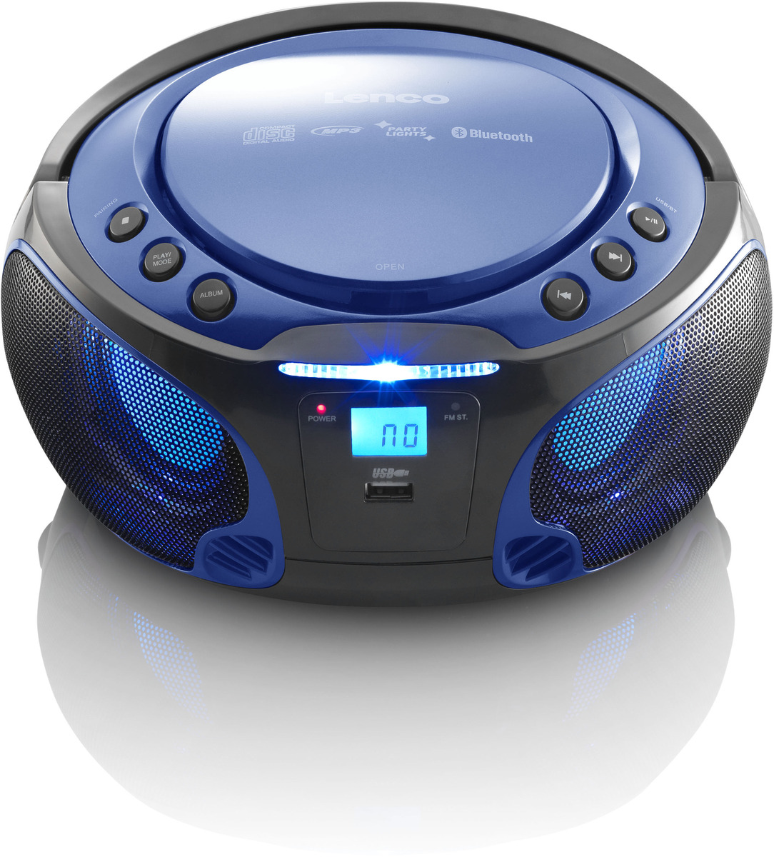Lenco SCD-550BU CD-Radio mit MP3, USB, BT, Lichteffekte -Blau-