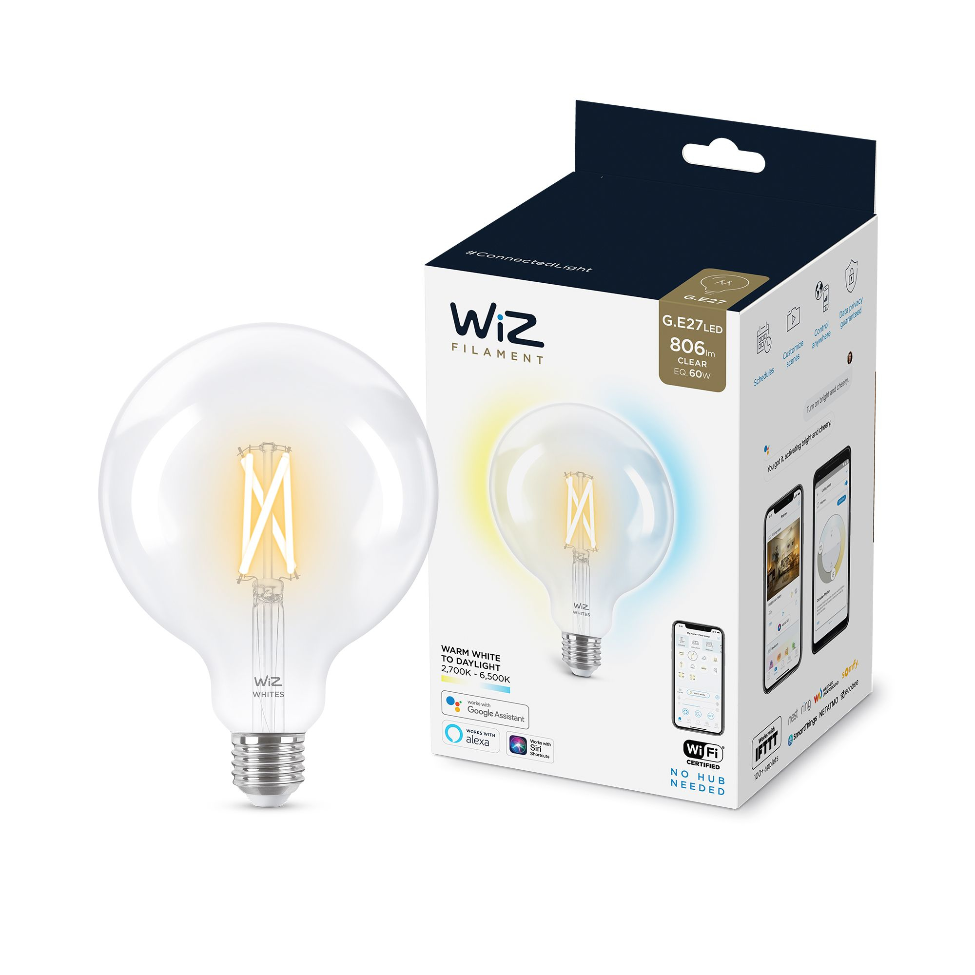 WiZ Wi-Fi BLE 60W G125 E27 CL 87224519_6444949899