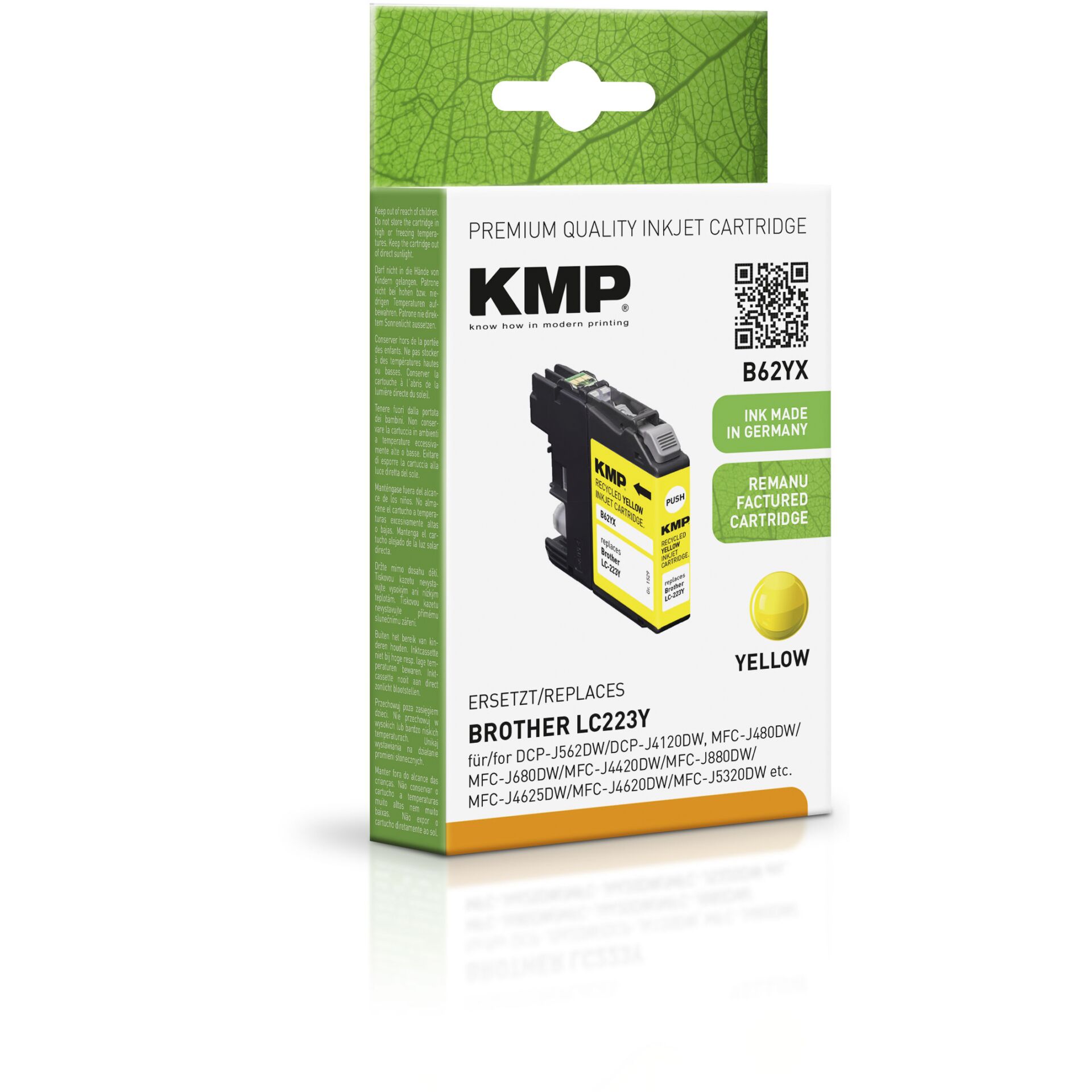 KMP B62YX Tintenpatrone yellow kompatibel mit Brother LC-223 Y 609898_01