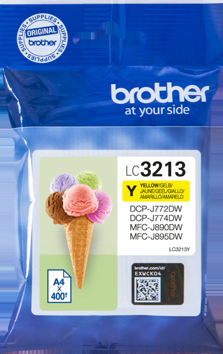 Brother Tintenpatrone LC-3213Y Gelb (ca. 400 Seiten)