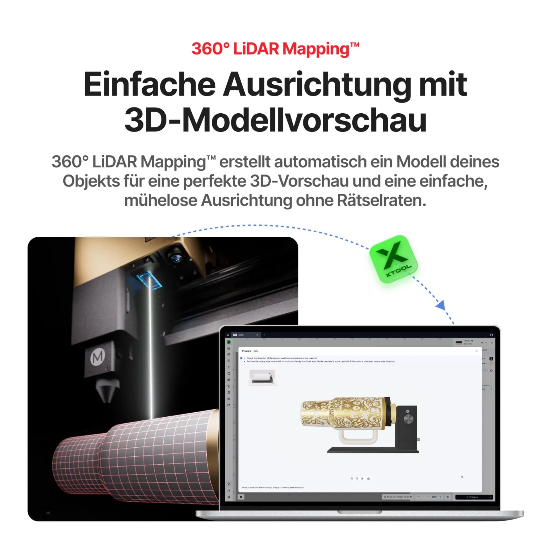 xTool RA3 Rotations Erweiterung für P3 / F2 / F2 Ultra 220651_02